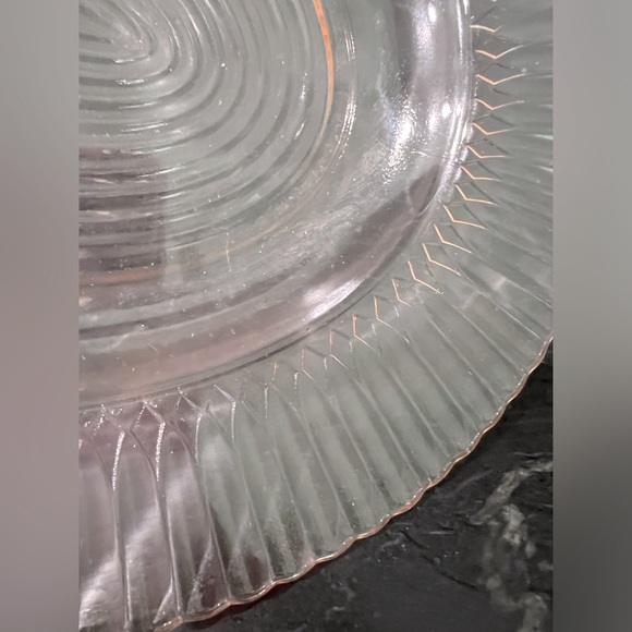 VINTAGE: MACBETH-EVANS - PINK DEPRESSION GLASS SERVING PLATTER - Petalwa… - Picture 8 of 10